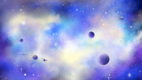 宇宙中的星体，星云，炫彩科幻星空插画