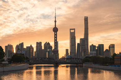 上海外滩日出黎明风光