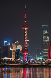 中秋国庆假期上海外滩夜景灯光秀竖屏