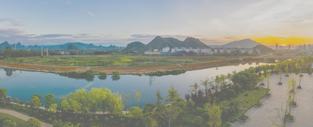 航拍中国广西贺州钟山县城全景