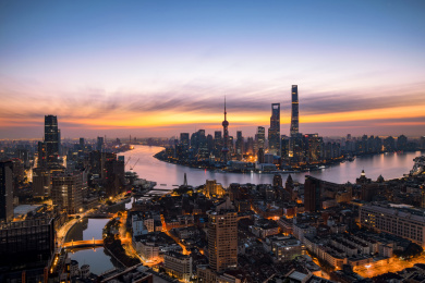 上海外滩陆家嘴城市风光