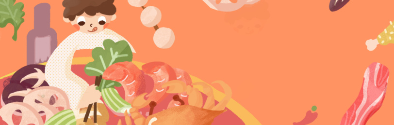 人物美食扁平风海报banner