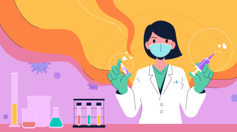 手拿疫苗的医生