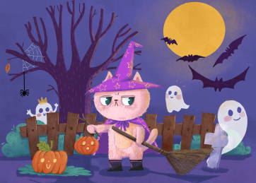 万圣节的大阪猫