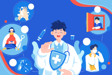 医疗防护科普矢量插画