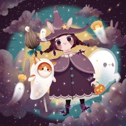 万圣节女巫&南瓜幽灵