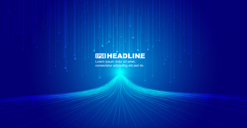 向上放射的发光线条，互联网科技大数据背景