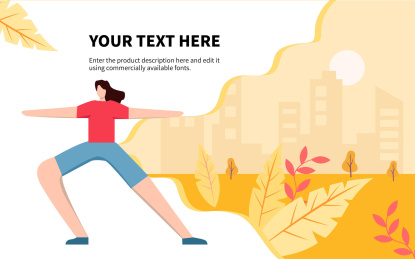 秋天做瑜伽的女人