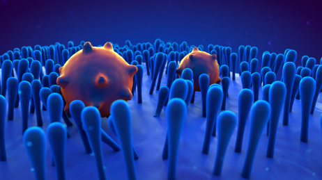 写实立体的微观细胞组织与病毒