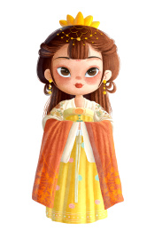 站立的古风小人物女孩