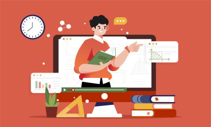 在线直播辅导数学插画