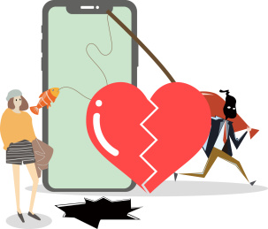 个人征信诈骗金融概念插画