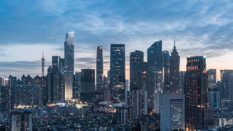 中国广东广州市天河区金融CBD城市风光夜景