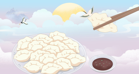 祥云仙鹤冬至饺子