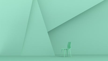 3D渲染极简室内空间里的一把椅子