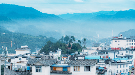 中国云南怒江傈僳族自治州兰坪县城市风光