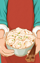 端起一碗饺子
