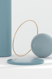 3D渲染简约几何圆柱体电商展台