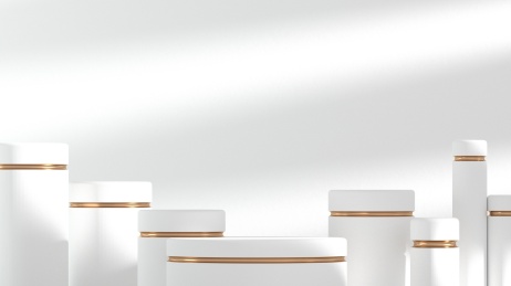 3D渲染圆柱体底座电商展台