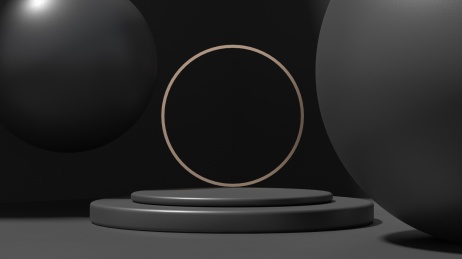 3D渲染极简圆柱体电商展台