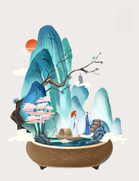 白蛇传微观山水场景