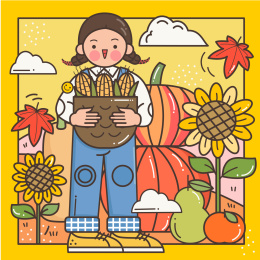 金秋十月大丰收矢量插画