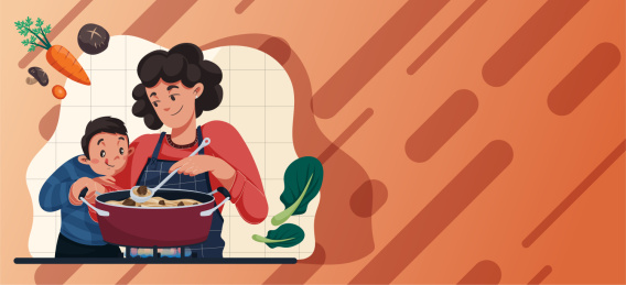 感恩节家庭主题插图