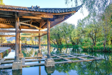 中国云南腾冲和顺古镇的洗衣亭