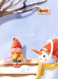 大雪节气圣诞节雪景