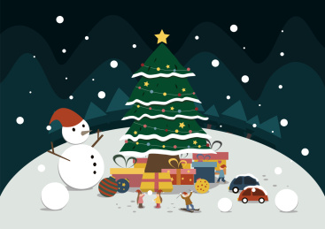 圣诞节快乐矢量插画