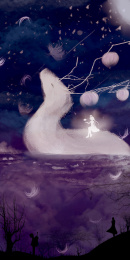 夜空下白鹿水面游过地下情侣的诀别