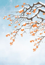 手绘二十四节气冬至竖版海报