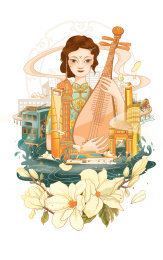 中国上海城市组合 国潮国风