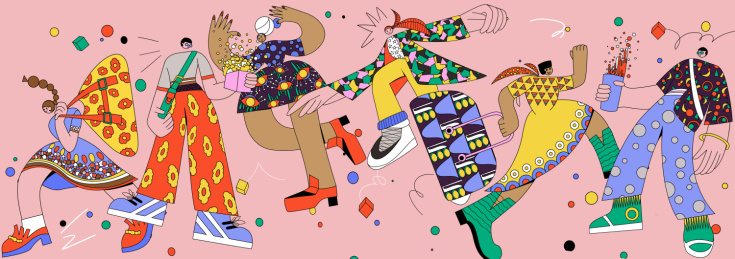 几个时尚运动的年轻人