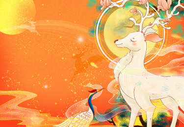 九色鹿 敦煌文化故事 国风插画