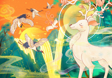 九色鹿 敦煌文化故事系列 国潮插画