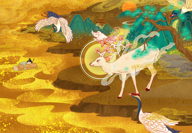 九色鹿 敦煌文化故事系列 国潮插画