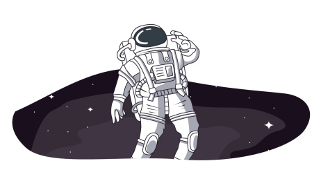宇航员卡通矢量插画星球创意