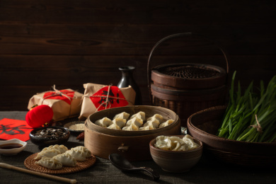 中国传统美食饺子