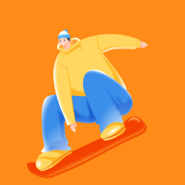 3d滑板青年矢量插画