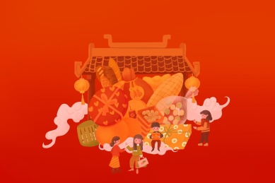 新年在热闹的年货节置办年货