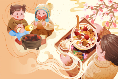 腊八节矢量插画