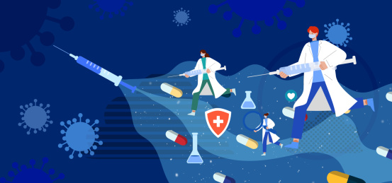 医生医疗健康疫苗概念矢量插画