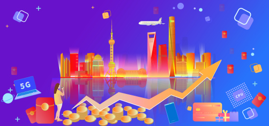 理财投资股票基金交易牛市的插画