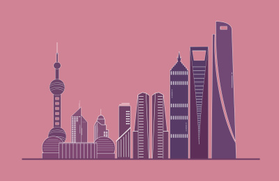 上海城市建筑概念插画