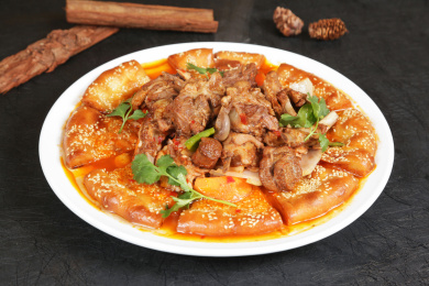 中餐美食-热菜-羊肉泡饼