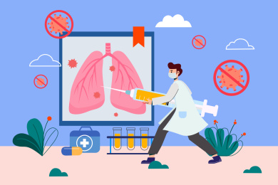 注射疫苗防护病毒概念矢量插画