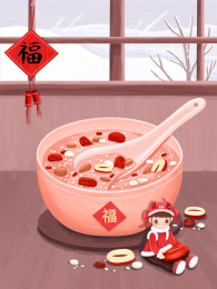 一碗腊八粥插画