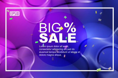 渐变流体色彩斑斓的电商促销海报背景。