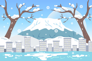 冬季富士山风景插图